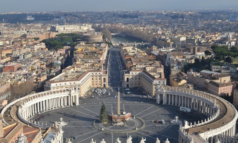 Der Vatikan von oben in dem der Papst lebt