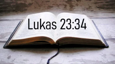 Eine Bibel mit Lukas 23:34, wo drin steht: Vater, vergib ihnen, denn sie wissen nicht, was sie tun