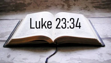 A Bible with Luke 23:34, which sais: Father, forgive them; for they know not what they do